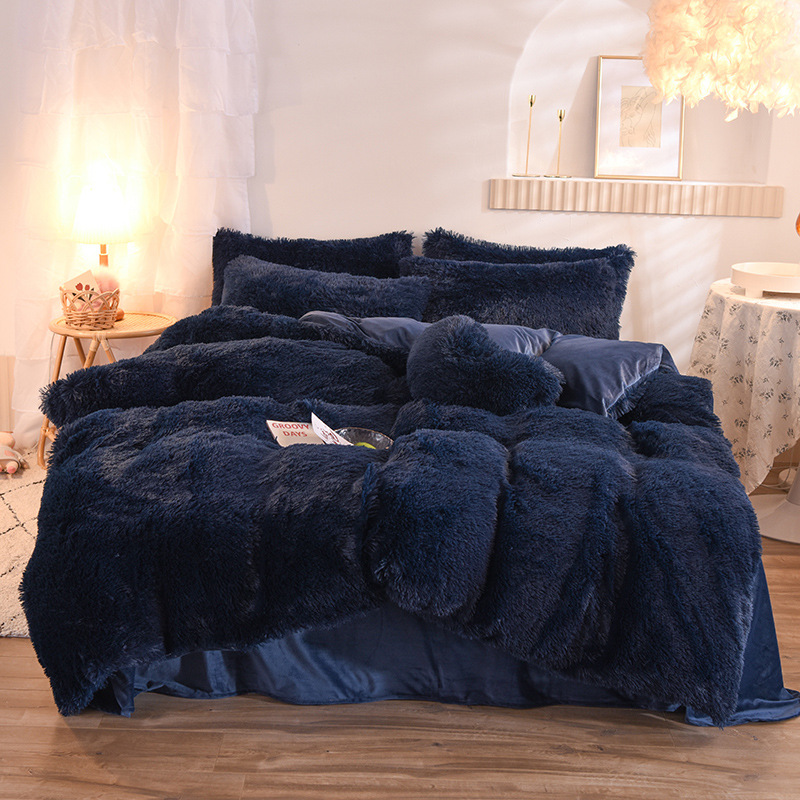 Fluffy velvet bedding set