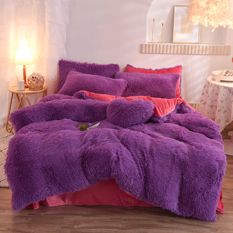Fluffy velvet bedding set