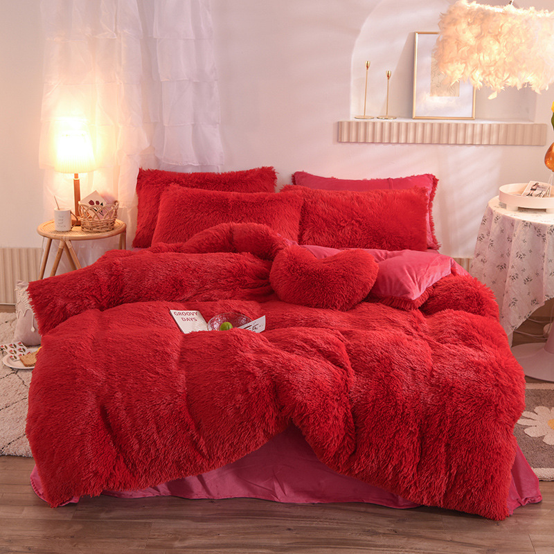 Fluffy velvet bedding set
