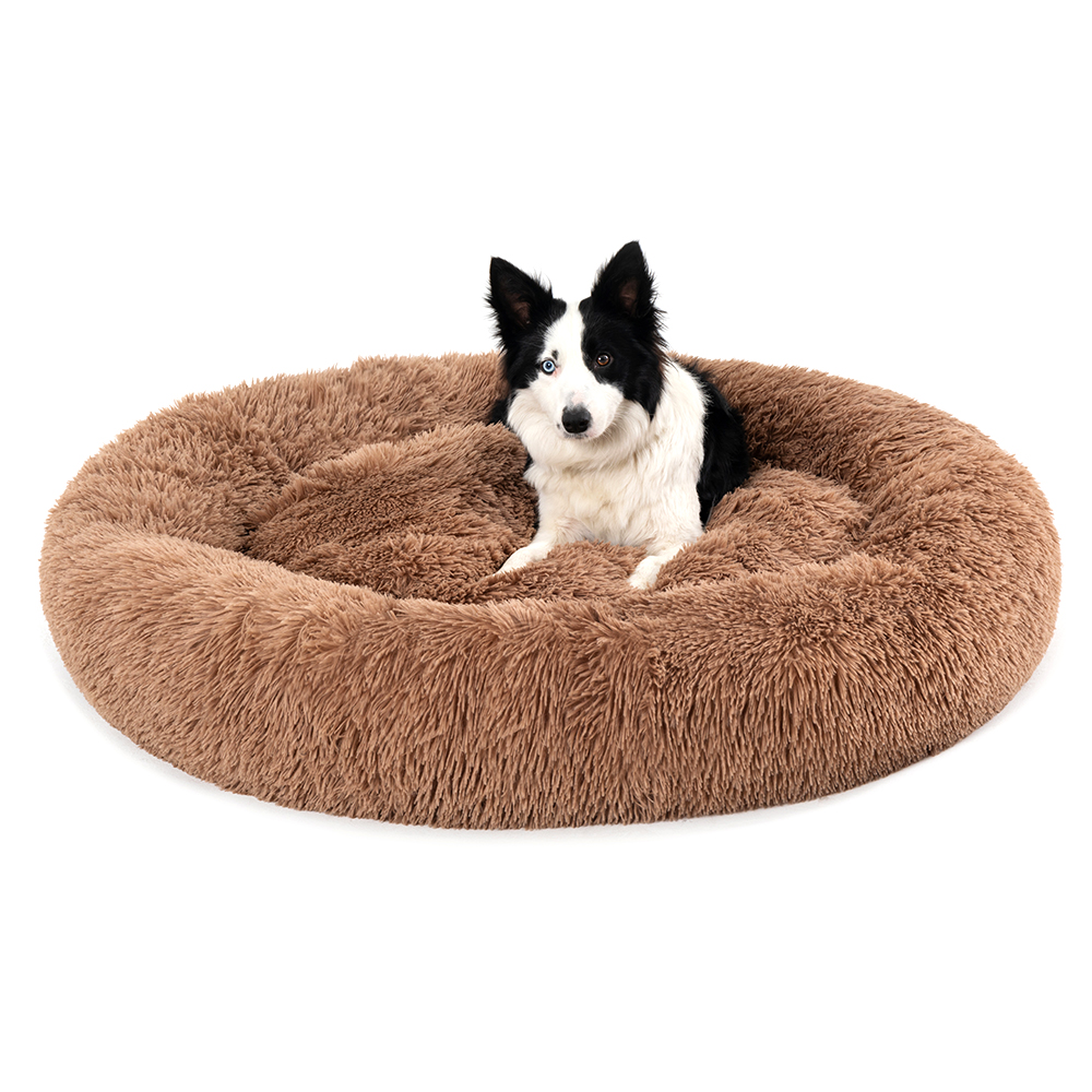 Calming plush donut bed