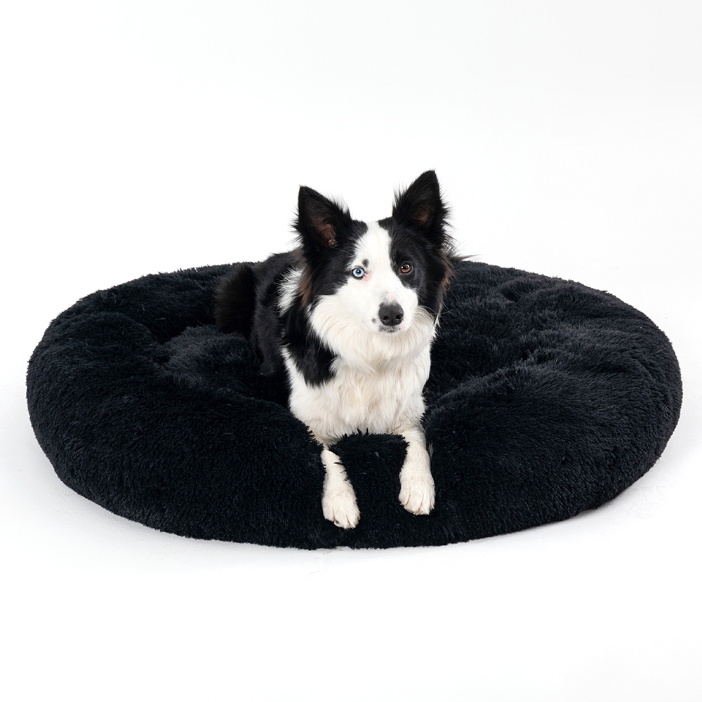 Calming plush donut bed