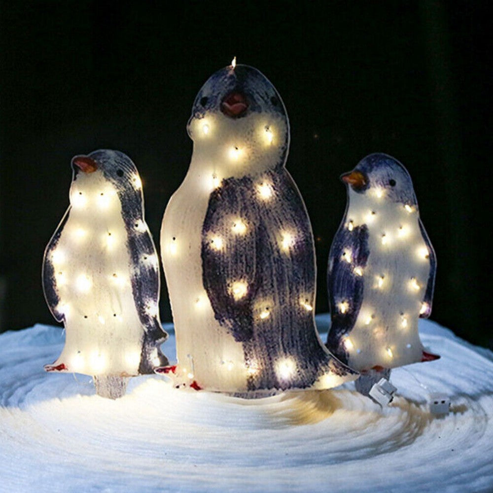Light-Up Penguin Christmas Ornaments